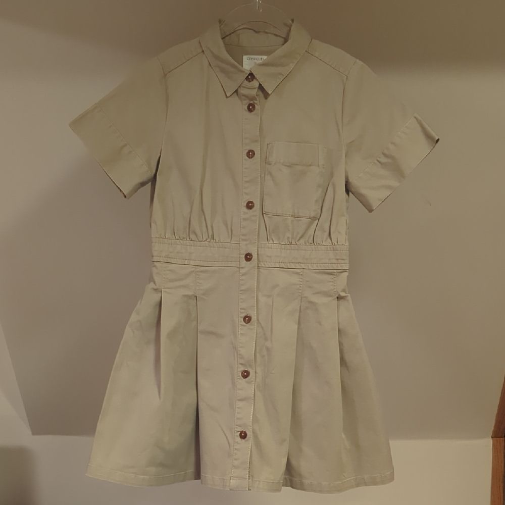 J Crew Crewcuts Beige / Tan Button Down Safari Dress - Size 7